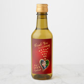 赤いエレガント金ゴールドありがとう2025卒業の好意 ワインラベル (正面)