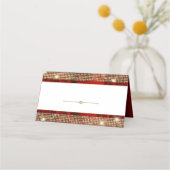 赤いエレガント金ゴールドシーティングテーブル座席表 プレイスカード (正面)