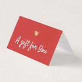 赤いエレガント金ゴールドフェイクハートギフト証明書 (正面)