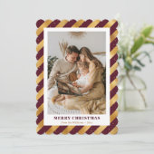 赤いエレガント金ゴールドモダン写真メリークリスマス シーズンカード (スタンド正面)