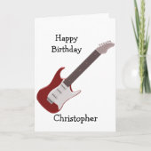 赤いエレキギターのデザインはちょうど一流の誕生日を加えます カード (正面)