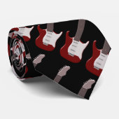 赤いエレキギターのデザイン ネクタイ (ロール)