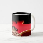 赤いエレキギター ツートーンマグカップ (正面右)
