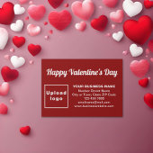 赤いエンクロージャカードにバレンタインの挨拶 エンクロージャーカード