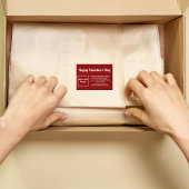 赤いエンクロージャカードにバレンタインの挨拶 エンクロージャーカード