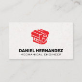 赤いエンジンブロックアイコン 名刺 (正面)