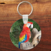 赤いオウムのキーリング キーホルダー (正面)