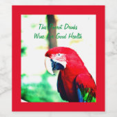 赤いオウムのワインラベル ワインラベル (シングルラベル)