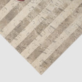 赤いオウムの黄褐色のストライプデコページ 薄葉紙 (詳細)