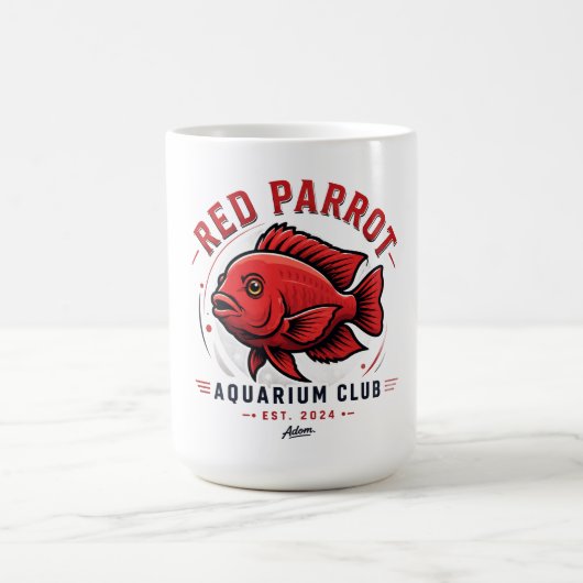 赤いオウム魚Tシャツ コーヒーマグカップ (中央)