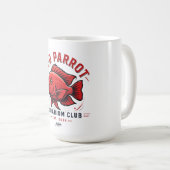 赤いオウム魚Tシャツ コーヒーマグカップ (正面右)