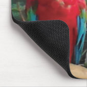 赤いオウム マウスパッド (コーナー)