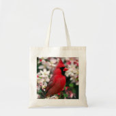 赤いオスの(鳥)ショウジョウコウカンチョウ トートバッグ (正面)