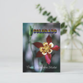 赤いオダマキ（植物）-ヴィンテージスタイル ポストカード (スタンド正面)