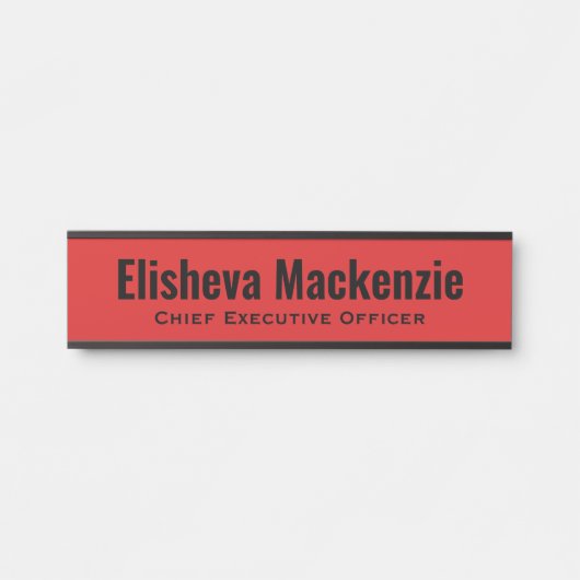 赤いオフィスのドア名プレート記号 サインプレート (正面)