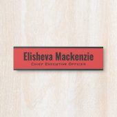 赤いオフィスのドア名プレート記号 サインプレート (正面)