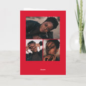 赤いオフセットアーチ4写真卒業 サンキューカード (裏面)