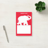 赤いオブジェの白い象のシルエット ポストイット (オフィス)