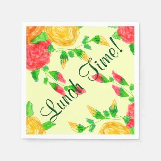 赤いオレンジと黄色 スタンダードカクテルナプキン (正面)