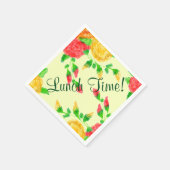 赤いオレンジと黄色 スタンダードカクテルナプキン (角)