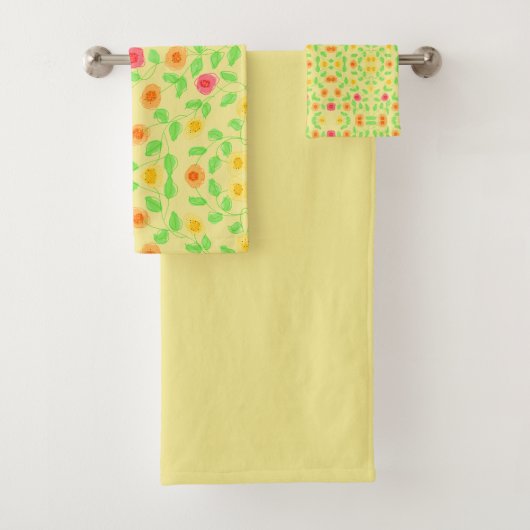 赤いオレンジと黄色 バスタオルセット (インサイチュ)