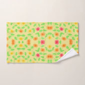 赤いオレンジと黄色 バスタオルセット (ハンドタオル)