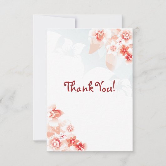 赤いオレンジのハワイのハイビスカスは感謝していしています サンキューカード (正面)