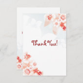 赤いオレンジのハワイのハイビスカスは感謝していしています サンキューカード (正面/裏面)