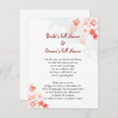 赤いオレンジのハワイのハイビスカス 招待状 (正面/裏面)