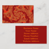 赤いオレンジの渦巻き 名刺 (正面/裏面)