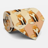 赤いオレンジキツネ ネクタイ (ロール)