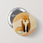 赤いオレンジキツネ 缶バッジ (正面&裏面)