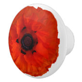 赤いオレンジケシの花の引出しの引きのノブ セラミックノブ (右)