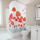 赤いオレンジケシ シャワーカーテン (インサイチュ)