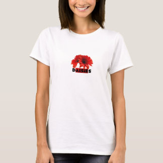 赤いオレンジデイジー Tシャツ