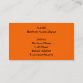 赤いオレンジ緑金ゴールドを絵を描く抽象美術 名刺 (裏面)