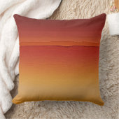 赤いオレンジ色と黄色のブラシストロークのグラデーション クッション (ブランケット)