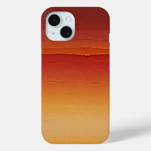 赤いオレンジ色と黄色のブラシストロークのグラデーション iPhone 15ケース
