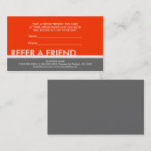 赤いオレンジ色のグレーシンプルのは友達のカードを参照する 紹介カード (正面/裏面)