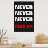 赤いオレンジ色の与え成功はない ポスター (キッチン)