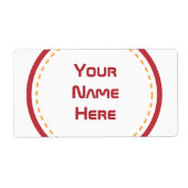 赤いオレンジ色の円 ラベル (正面)