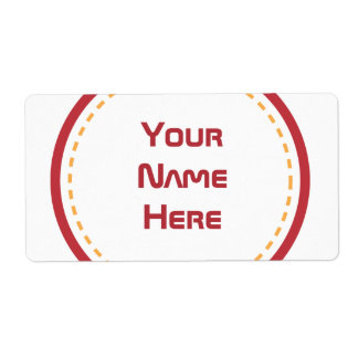 赤いオレンジ色の円 ラベル