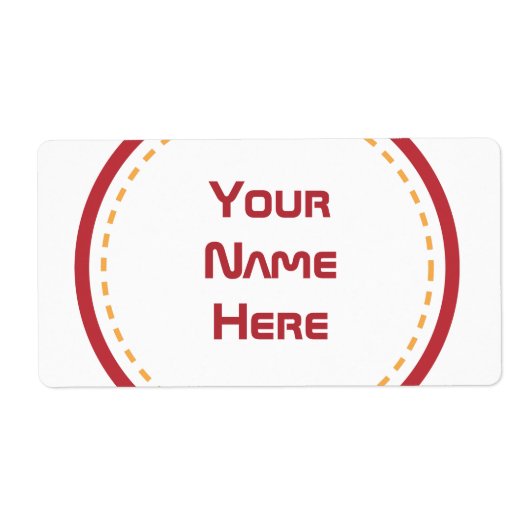 赤いオレンジ色の円 ラベル (正面)