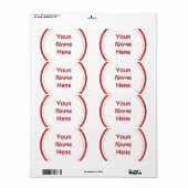 赤いオレンジ色の円 ラベル (フルシート)