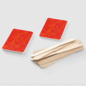赤いオレンジ色の抽象芸術パターン ハンドファン (組立なし)