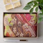 赤いオレンジ色の着物日本のフローラの切り離 薄葉紙 (ギフト)