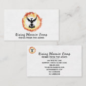 *~*赤いオレンジ色の黄色のリングや輪（火の黒のフェニックス） 名刺 (正面/裏面)