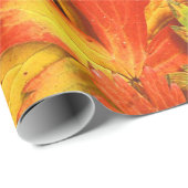 赤いオレンジ金ゴールド及び緑の秋の風車の葉 ラッピングペーパー (ロールコーナー)
