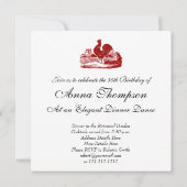 赤いオンドリの古い農家のヴィンテージ 招待状 (裏面)