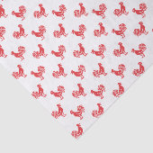 赤いオンドリの継ぎ目が無いパターン 薄葉紙 (詳細)